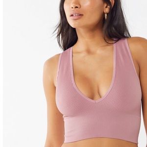 plunging ribbed Urban Outfitters crop top